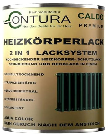 Contura Heizkörperlack Glänzend Heizungslack Heizkörperfarbe Heizung Farbe Radiator Metalllack (Enzianblau RAL 5010, 375ml.)