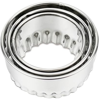 ABOOFAN 3piezas Cortador Redondo De Acero Inoxidable Para Masa y Fondant Molde Para Envoltorios De Dumplings Borde Ondulado Herramienta Para Cocina y Repostería