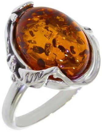 Artipol Bague fabr.européenne style français. Argent Ambre naturelle - modèle 3414-B, taille 57