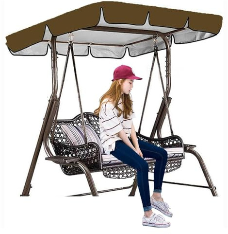 Tela Oxford Recubierta De Plata 600D Toldo Balancin De Jardin Resistente ai Viento Y ai Desgarro Liquidación De Columpios para Porche Al Aire Libre