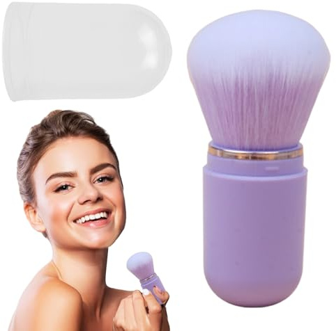 Brand Brush Rivolta - Travel Brush with Lid | Portable Brush | Soft Nanofibre Bristles for Foundation, Rouge and Powder, Hygienic and Compact Beauty Tool for the Beauty