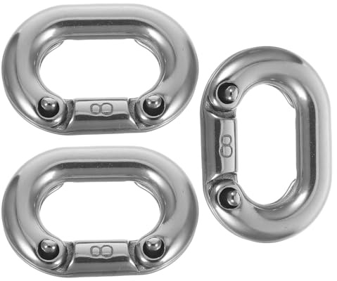 Healeved Maillon de Chaîne en Acier Inoxydable 316 Résistant la Corrosion, Design Boucle Ouverte, Lot de 3 Pièces pour Réparation Rapide de Chaînes D'ancre Marine et Tâches Extérieures