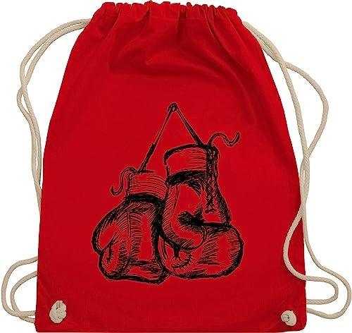 Shirtracer Turnbeutel Rucksack - Kampfsport - Boxhandschuhe - Unisize - Rot - boxen kinderturnbeutel sport boxing umhängebeutel boxer tasche kinder 25. geburtstag boxhandschuh beuteltasche gloves bag