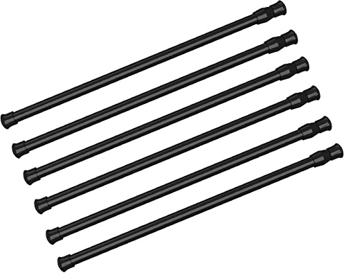 6 Pack Spring Tension Curtain Rod Adjustable Length for Kitchen, Bathroom, Cupboard, Wardrobe, Window, Bookshelf DIY Projects