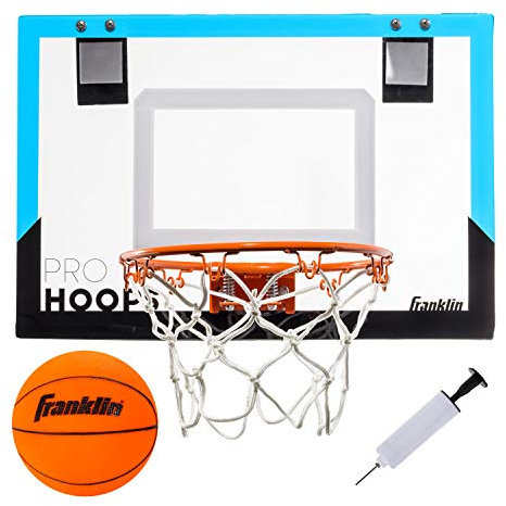 Franklin Sports Pro Hoops Over The Door Mini Basketball Hoop - Black + Blue