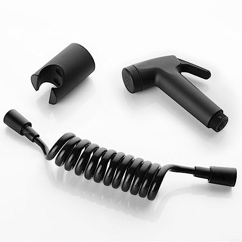 Kit de pulvérisateur de bidet en acier noir pour toilettes, bidet, douche en plastique avec tuyau en PVC
