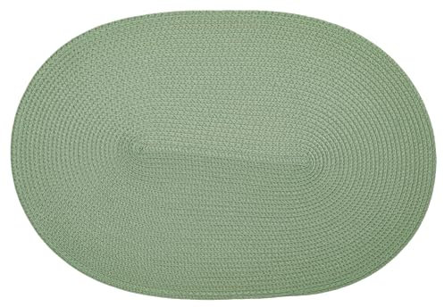 d-c-fix manteles individuales PVC-free Verde Salvia - lavables antimanchas plastico - tapetes para mesa salvamanteles bajoplatos mantelitos - 30 cm x 45 cm oval