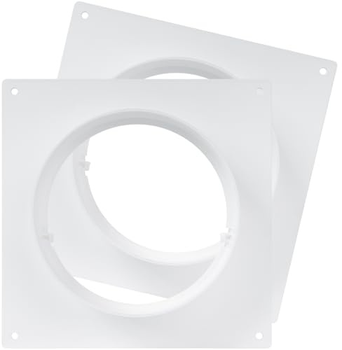 Repa Market Flangia del connettore del condotto, flangia diritta in plastica per il sistema di ventilazione di raffreddamento del riscaldamento - 125 mm - Lot de 2