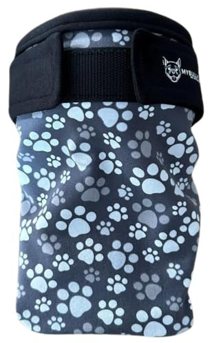 MyBullyLove Läufigkeitshöschen für Französische Bulldoggen – Wiederverwendbare Hundewindel ohne Rutenloch, Handgefertigt & Stufenlos Verstellbar, Standard (42-47cm Hüftumfang), Paws