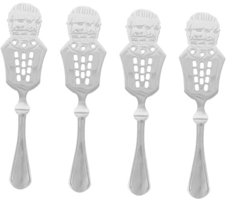 Gatuida 4 Uds Cuchara De Absenta Fuente De Absenta Cucharas De Acero Inoxidable Gotero De Absenta De Metal Goteros De Absenta Suministro De Absenta Accesorio De Absenta Filtro De Absenta