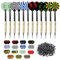 Carehabi Dartpfeile mit Kunststoffspitze-Dartpfeile für elektronische Dartscheibe-12 Stück Softdarts 14g, 45 zusätzlichen Flights 15 Motive mit 100 Kunststoff Dartspitzen Zum Austauschen