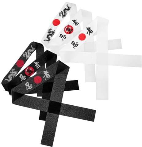 HONITANO Lot de 6 Bandeaux de Ninja en Polyester Confortables et Élégants pour Garçon et Filles, Accessoires de Karaté pour Fêtes et Rassemblements à Thème