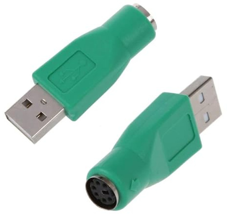 PS/2-adapter PS/2 hane till USB hona portadapter USB-omvandlare för gammal tangentbordsmus 2 st