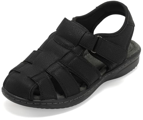 CLEIKS Sandali Uomo con Chiusura a chiusura a strappo Praticità e Stile per Donne che Cercano Comfort (Nero, 43EU, MOX250661-1)
