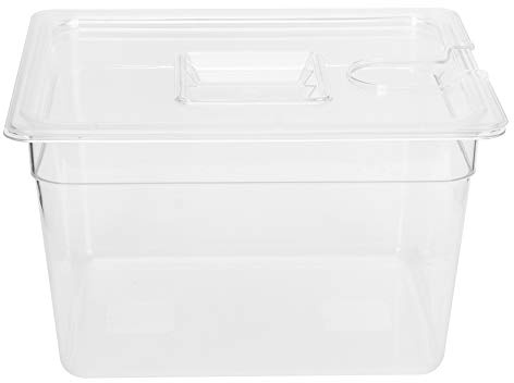 Garosa Recipiente de 11,71 L con Tapa para Circulador de inmersión. Cubeta Grande para Circulador de Vacío con Marcas de Medición para Cocción de precisión.