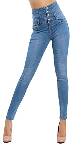 Toocool - Jeans Donna Pantaloni Skinny Vita Alta Sigaretta Colorati Elastici Nuovi M5342 [S,M6617 Blu]