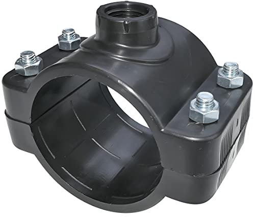 Aerzetix - C51877 - Collare di Presa per Tubi Ø75 - Filettatura 1/2'' - con 4 bulloni - Fascetta di derivazione per Tubi secondari