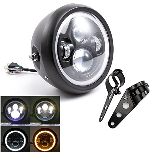 evomosa 7.5 inch Motorcycle Headlight Led Front Headlight for Cafe Racer Bobber Chopper