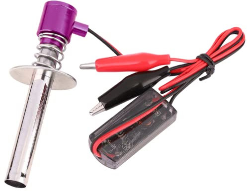 Accenditore, Candela ad incandescenza Accenditore ad avviamento elettronico Durevole Portatile Fit RC Auto Accenditore, Accenditore a candeletta elettronico RC 6V -24V per Redcat Men Car(Viola)