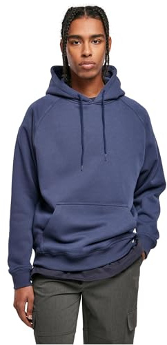 Urban Classics Herren Blank Hoody – Locker Geschnittener Kapuzenpullover mit Kängurutasche und Verstellbarer Kapuze für Freizeit Alltag Sport und Streetwear,Darkblue,5XL