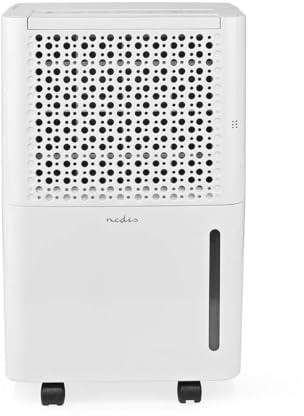 Nedis DEHU10WT | Luftentfeuchter | 10 l/Tag | Automatische Entfeuchtung | Wäschetrocknung | Belüftungsfunktion | Für Räume bis 100 m³ | Weiß