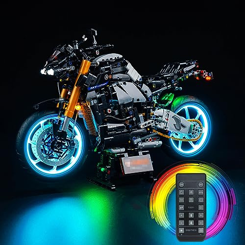 Kit de luces de control remoto compatible con motocicleta Lego Yamaha MT-10 SP (no modelo), juego de iluminación LED para motocicleta 42159 Technic Yamaha MT-10 SP, juguete creativo para adultos
