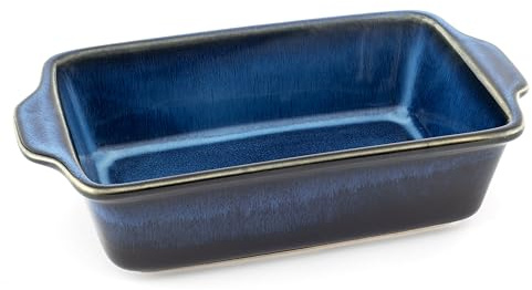 Hanseküche Molde para horno grande para 4 personas de cerámica de alta calidad | Ideal para lasaña, platos al horno, tiramisú | Molde para horno, (Azul oscuro pequeño)