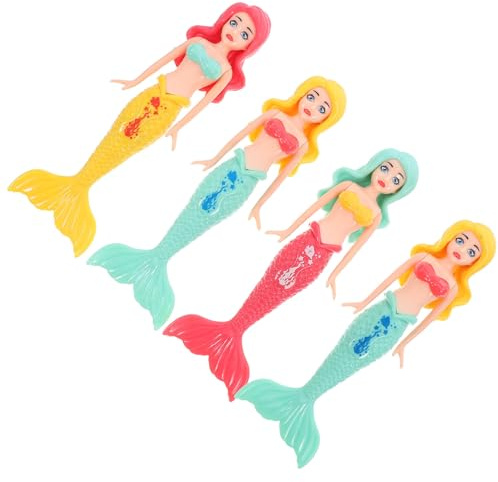 FIXOSHEE Giocattoli per Piscina da Immersione per Set 4 Pezzi in Plastica Sicura Colorata Figure Marine Resistenti al Sole per Allenamento Subacqueo e Gioco Educativo