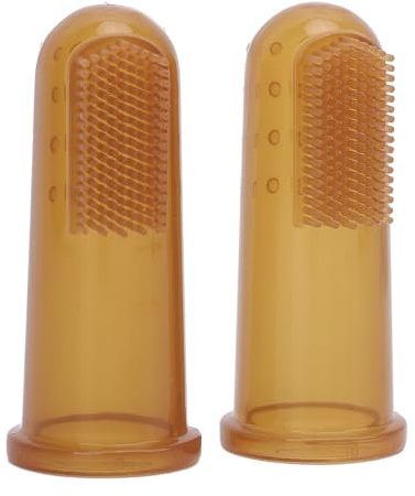 Generic Cepillo de Dientes de Silicona Suave para Dedos, Cepillo de Dientes de bebé de Diseño Especial para Niños Pequeños, Cubierta para Dedos de 2 Uds, Adecuado para Bebés y Niños Pequeños