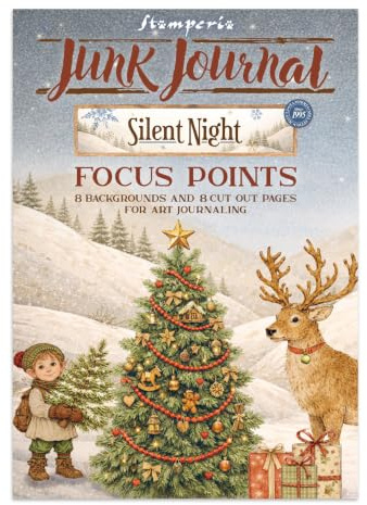 Stamperia – skräpjournal-klistermärken, klipp- och bakgrunder för scrapbooks, albums, korttillverkning och more, perfekt för hobbyer och hantverk (Silent Night) (Focus Points) (A5)