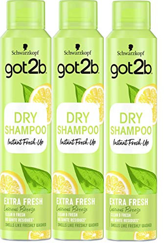 Got2b - Trockenshampoo Extra Frische, 3 Stück, 200 ml (600 ml) - Erfrischt Ihr Haar sofort - Ein Tag der zusätzlichen Frische für Ihr Haar