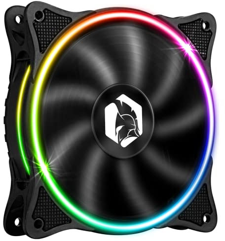 EMPIRE GAMING – PC-Gehäuselüfter Gamer 120MM - Hoher Luftstrom - RGB adressierbar LED PWM 3Pins 5Volt -Dual Loop - Leise - Kühlung 12CM - Schwarz