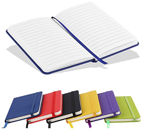 A6 Notebooks, Pocket Notebook Note Pads Small Notebooks Hardback Notebook A6 Notepad Journal 160 Pages (80 Sheets)-Blue