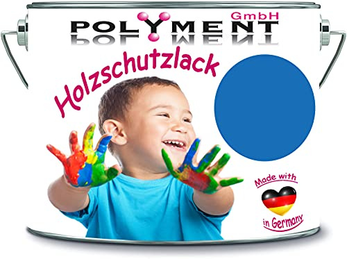 Polyment GmbH - Vernice protettiva per legno, resistente alle intemperie, protezione a lungo termine dagli agenti atmosferici, colore protettivo per legno RAL 5015 blu cielo