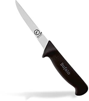 Bufalo COLTELLO PROFESSIONALE DISOSSO STRETTO cm.18 LAMA PER DISOSSARE Manico Nero