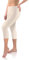sesto senso Viskose Leggings für Damen 3/4 Lang Mädchen Fitnesshose Sporthose Bunte Yoga M Beige