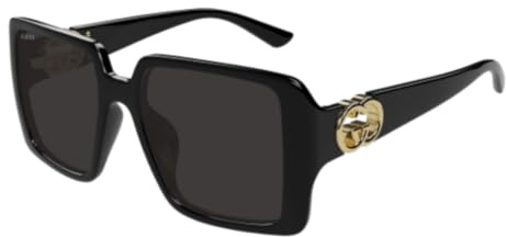 Gucci Damenbrille, Schwarz/Schwarz/Grau, 52