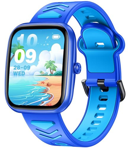Montre Connectée pour Enfant Fille Garcon: Smart Watch avec Appel Bluetooth Tracker D'activité Bracelet Intelligent avec Podometre Moniteur Sommeil Réveil au Poignet Smartwatch Compatible Android iOS