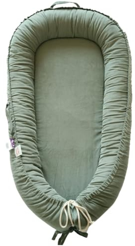 Infant Lounger, Baby Nest Cover for Baby Girls & Boys, Newborn Essentials for Baby 0-18+ Months, 100% Cotton Breathable (Sage Green, Corduroy)