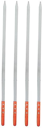 BESPORTBLE 4piezas Brochetas De Barbacoa Multiusos De Acero Inoxidable Para Asar Para Camping y Fiestas Brochetas Resistentes Para Kebabs y Parrillas