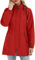 Tuopuda Imperméables Vestes pour Femme Longue Veste de Pluie Manteau à Capuche Coupe-Vent Imperméable Zip Poncho d'Extérieur Vêtement de Pluie à Capuche(Rouge,M)