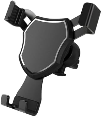 KANDUJIMU Car Phone Holder Mount, Air Vent Hands Free Clip Cradle Universal for Cellphone, Gravity Auto Lock and Thick Case Friendly, Compatible with iPhone 14 13 Pro Max S20 All Smartphones (Black)