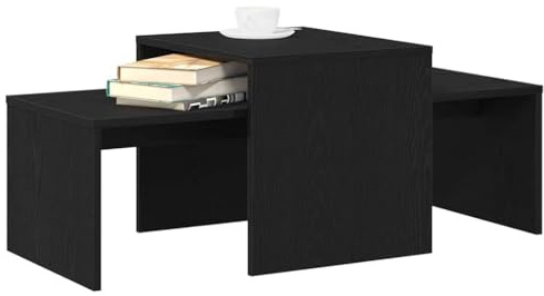 vidaXL Satsbord Svart Ek 100 x 48 x 40 cm Konstruerat trä | Smart design för trånga utrymmen, Robust trä som håller länge,
