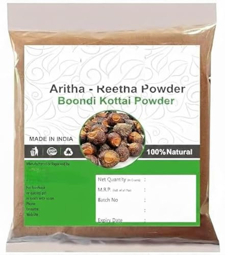 Pure Reetha Powder for Hair & Skin,Soapnut,Boondi Kottai,Kumkudukaya, Organic Powder, For Hair & Face, (pack of 1 x 100g)