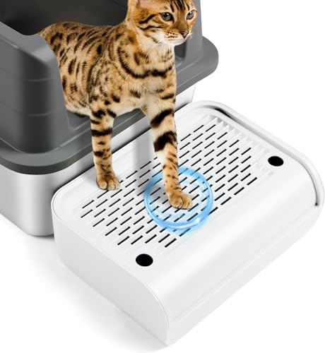 Bartuke Rampe d'escalier en Plastique pour Chat, pédale de Filtre à litière pour Chatons et Vieux Chats, Robot autonettoyant Automatique pour litière de Chat (Blanc)