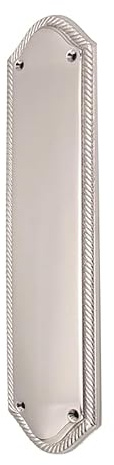 Infinity Decor Plaque de poussée de porte en forme de géorgien en finition chrome poli 295 mm – Idéal pour portes d'entrée intérieures ou extérieures