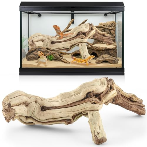 Janinka 22-24 Length Large Wood Reptile Branch for Bearded Dragon Driftwood Reptile Climbing Habitat Decoration for Terrarium Tree Trunk Ornament Gecko Frog Chameleon Spider | Natural Wood Climbing Habitat Decoration, for Chameleon Frog Spider, Tree Trunk Decoration in Terrarium