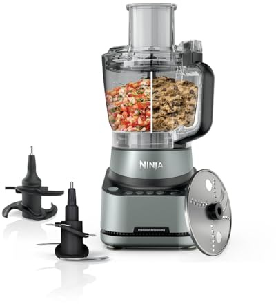 Ninja PrecisionPro - Processore per alimenti da 2,1 l, 4 impostazioni preimpostate automatiche e impostazioni manuali, per preparare pizza e pane, affettare verdure e altro ancora, parti lavabili in