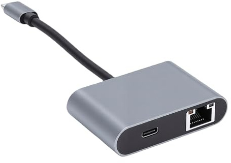 OPPWONG USB C Till Ethernet-adapter, 2 i 1 RJ45 LAN-adapter med 2,5 Gbps, PD-laddningsnätverksadaptrar för Bärbar Dator