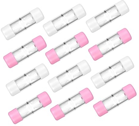 HOUDERCO Custodia Rigida per Lenti a Contatto Rgp 12 Pezzi in Plastica Scomparti Separati e Design Compatto per Viaggi e Protezione Migliorata